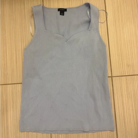 Halogen Light Blue Ribbed V-Neck Tank - Picture 1 of 3